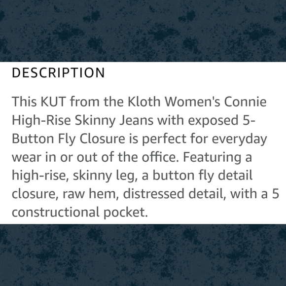 Kut from the Kloth Connie destructed High Rise Skinny Jeans limber black sz 14 - Picture 6 of 6